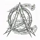 anarchist symbol tattoo design idea