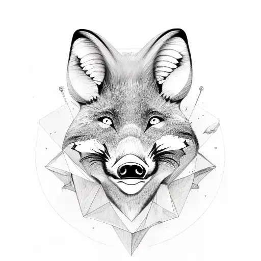 forearm half boar half fox face tattoo design idea