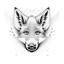 half boar half fox face tattoo design idea