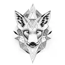 half boar half fox face tattoo design idea