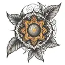 Create a tattoo design that embodies the deep philosophical concept of "Titik 0" (Zero Point). This tattoo should visual tattoo design idea