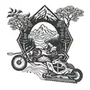 I have two daughters, Elle and Blake, and we love the outdoors, skiing, and mountain biking tattoo design idea