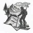 I have two daughters, Elle and Blake, and we love the outdoors, skiing, and mountain biking tattoo design idea