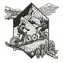 I have two daughters, Elle and Blake, and we love the outdoors, skiing, and mountain biking tattoo design idea