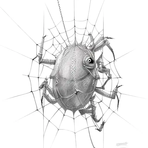 a cyber blackfish on a spiderweb tattoo design idea