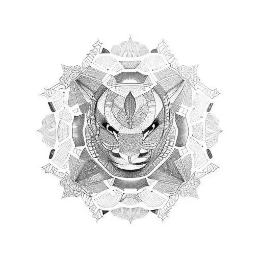 ornamental fineline mandela  tattoo design idea