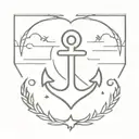 anchor heart surrounded tattoo design idea