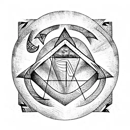 Masonic symbol eye tattoo design idea