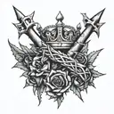 1 Corinthians 13:4-7, crown of thorns, nails tattoo design idea