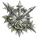 1 Corinthians 13:4-7, crown of thorns, nails tattoo design idea