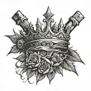 1 Corinthians 13:4-7, crown of thorns, nails tattoo design idea