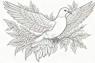 dove for Holy Spirit with olive branches tattoo design idea