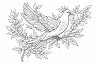 dove for Holy Spirit with olive branches tattoo design idea