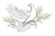 dove for Holy Spirit with olive branches tattoo design idea