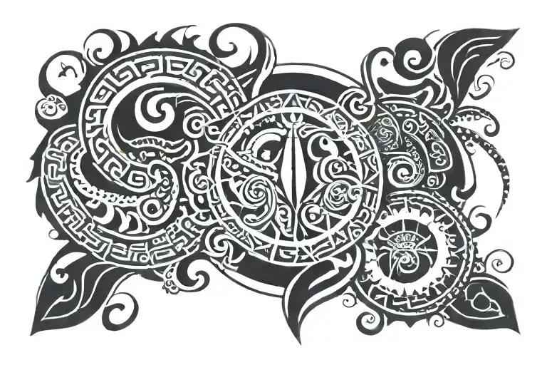 Maori patterns tattoo design idea