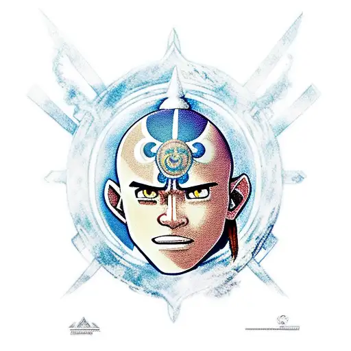 the last air bender as a Roman  tattoo design idea