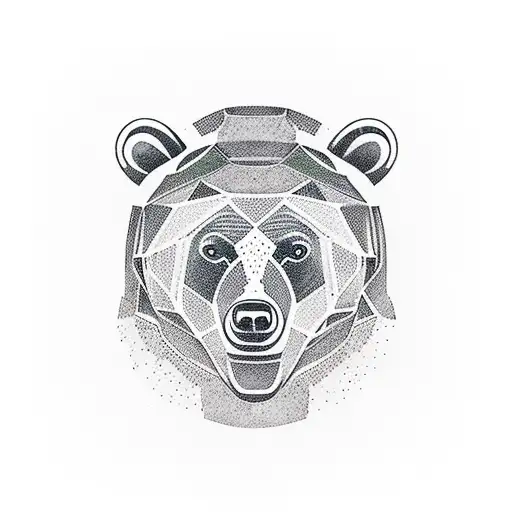 Bear, Mountains and Forest  tattoo design idea