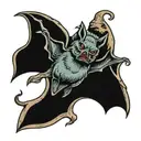 bat hanging upside tattoo design idea