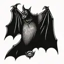 bat hanging upside tattoo design idea