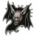bat hanging upside tattoo design idea