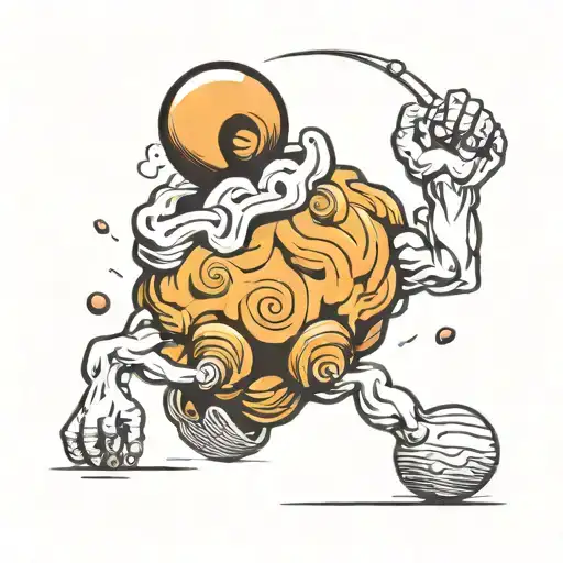happy sisyphus tattoo design idea