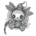Spooky Voodoo doll tattoo design idea