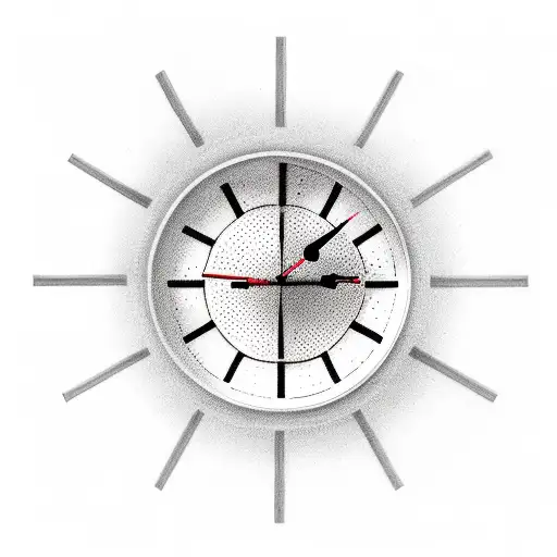clock fading pixelate  tattoo design idea