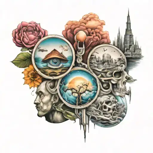 Past present future tattoo design idea
