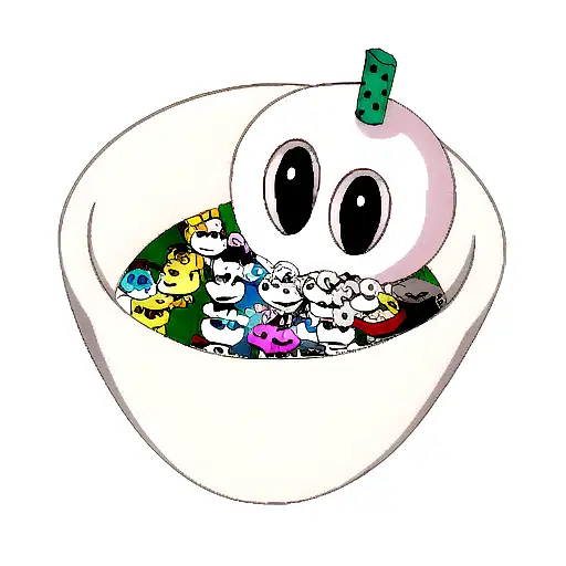 Dice monster from cuphead game tattoo design idea