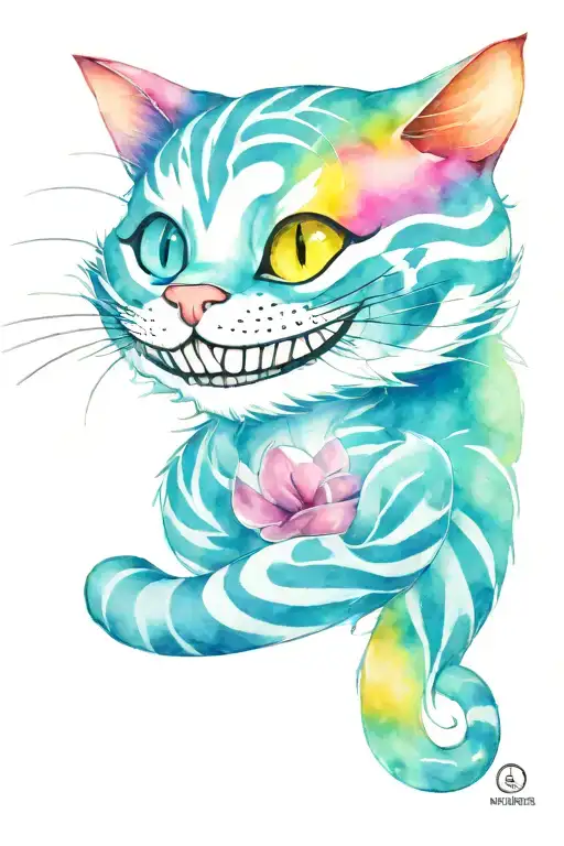 Cheshire Cat tattoo design idea