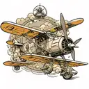 propeller plane tattoo design idea