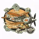 propeller plane tattoo design idea