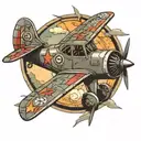 aviator propeller plane tattoo design idea