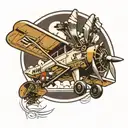 aviator propeller plane tattoo design idea