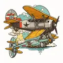 aviator propeller plane tattoo design idea