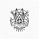 Twenty one pilots logo, negative space, trees, fire tattoo design idea