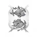 Joker playing card with yin yang koi fish tattoo design idea