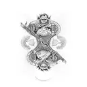 Joker playing card with yin yang koi fish tattoo design idea