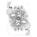 Joker playing card with yin yang koi fish tattoo design idea