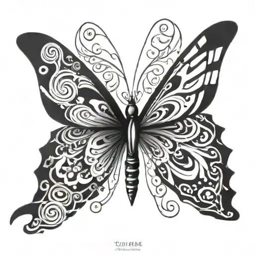 black and white trippy butterfly tattoo design tattoo design idea