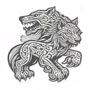 Sicilian wolves tattoo design idea
