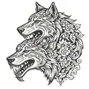 Sicilian wolves tattoo design idea