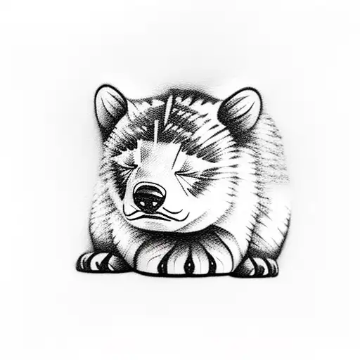 sleeping bear cub with a newspaper tattoo design idea