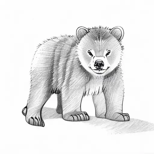 sleeping bear cub with a newspaper  tattoo design idea