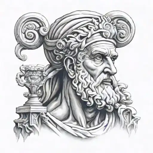 Cesar, Ancien Greece gods Olympus tattoo design idea