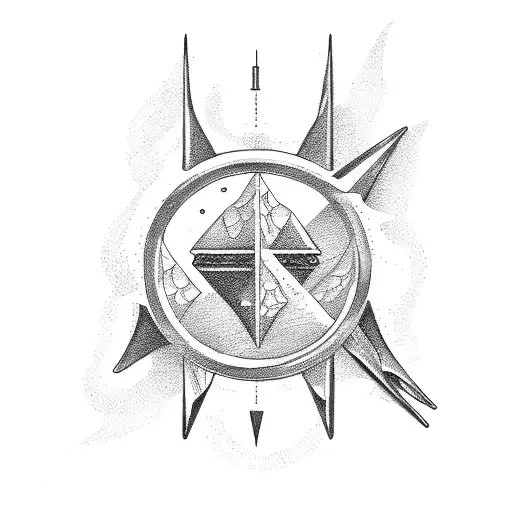 money travel Sagittarius god tattoo design idea