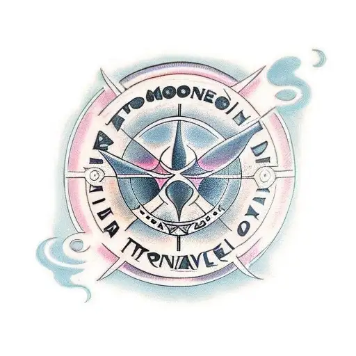 money travel Sagittarius god tattoo design idea