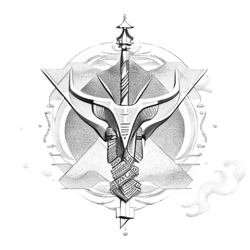 money travel Sagittarius god tattoo design idea