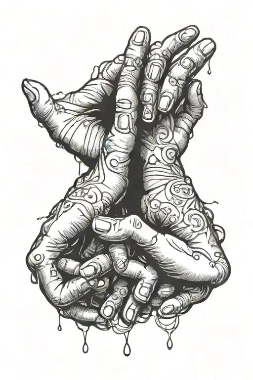 hands reaching out friend tattoo design idea