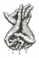 hands reaching out friend tattoo design idea